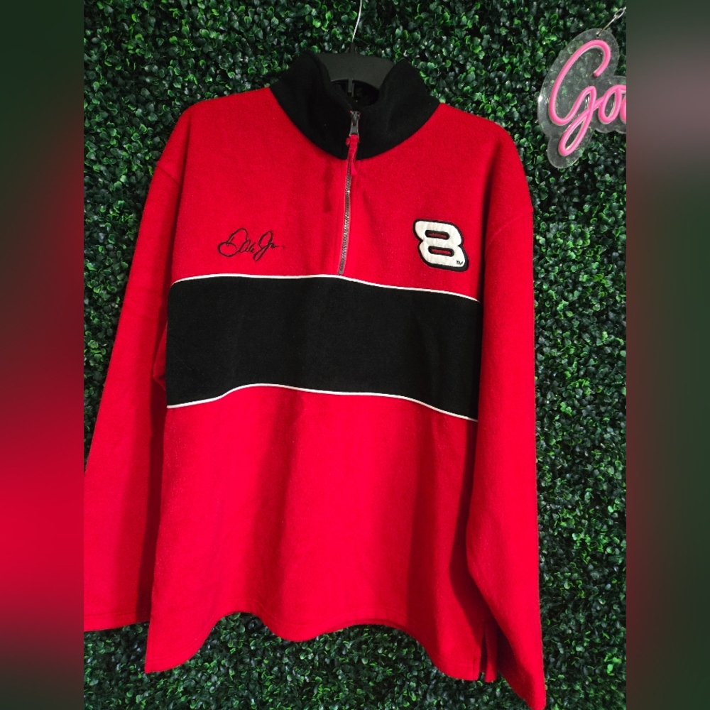 VTG  Winners Circle Budweiser Dale Earnhardt Jr Fleece 1/4 Zip Pullover Jacket L